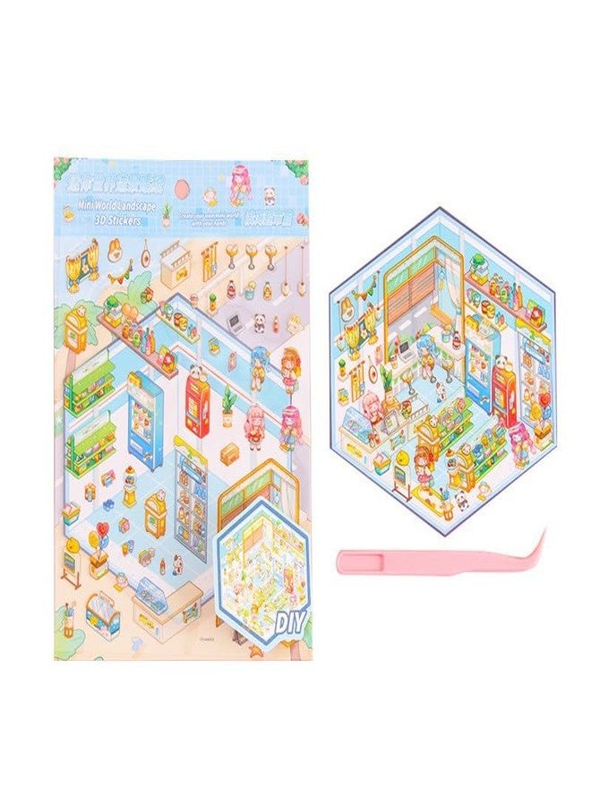 SAMVARDHAN 3D Mini World Landscape Sticker Set | DIY Scene Building PET Stickers with Tweezers | Cute Aesthetic Decorative Stickers for Journaling, Scrapbooking & Crafts (Pack of 4) - Image 4